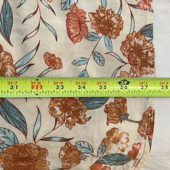 Hayden Cream Floral Mini Dress Womens Size 1XL Boho Puff Sleeves - Picture 7 of 10